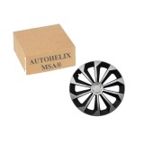 Set capace roti model Fame Gri-Negru cu inel cromat - 15 inch