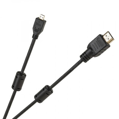 Cablu HDMI mufa A - micro HDMI tip D, Economic, Lungime 1.8 metri foto