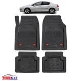 Covorase Auto TeamCar&reg; Tip Tavita Compatibile Peugeot 407 Sedan (2004-2010) Negru Material Rezistent, Cauciuc
