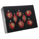 Cumpara ieftin Set 8 globuri din sticla Red Gold 9 cm, Iliadis Alexandros