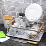 Suport pentru vase cu 2 nivele, otel-plastic 43x32x27 cm, alb, Kinghoff