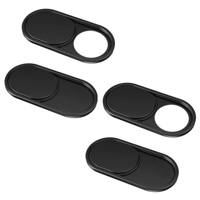 Set 4 capace pentru camera web, Plastic, Negru foto