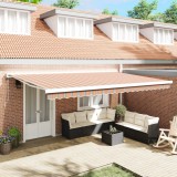 vidaXL Marchiză retractabilă automată cu dungi multicolore 500x300 cm
