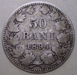 R.004 ROMANIA CAROL I 50 BANI 1894 ARGINT