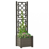 Jardiniera gradina cu spalier Gossi, 43x43x142cm, PP, antracit, 30L, rezistenta UV si inghet