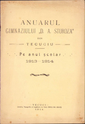 HST C1027 Anuar gimnaziu Sturdza Tecuci 1914 foto