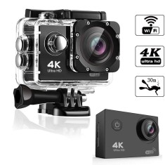 Camera video sport ZYTEQ&reg;️ K20, WI-FI, 4K Ultra HD, 16 Megapixel, 30fps, ecran LCD de 2 inch, carcasa Waterproof, inregistrari video sport, neagra