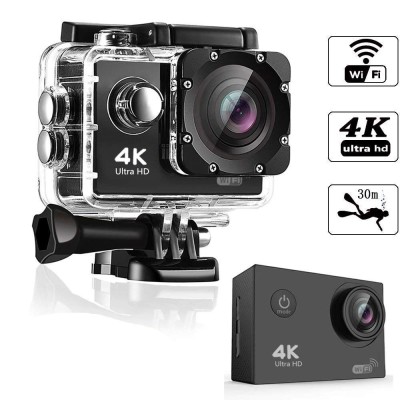 Camera video sport ZYTEQ&amp;reg;️ K20, WI-FI, 4K Ultra HD, 16 Megapixel, 30fps, ecran LCD de 2 inch, carcasa Waterproof, inregistrari video sport, neagra foto