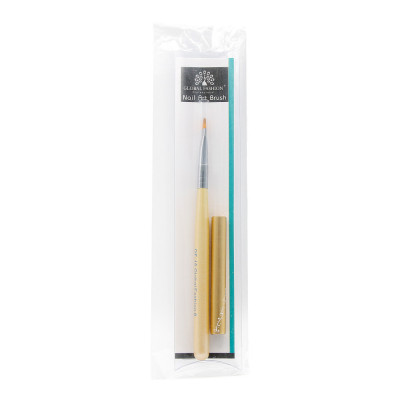 Pensula cu varf diagonal unghii, par artificial, pentru gel UV, GF-16-6, Nr. 6, galbena foto