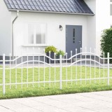 vidaXL Gard de Grădină Alb 115 cm Oțel vopsit &icirc;n pulbere
