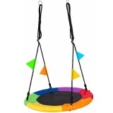 Leagan tip cuib multicolor cu cadru metalic, 80 cm, suport 150 kg
