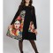 ROCHIE MIDI CU MANECA LUNGA SI BUZUNAR APLICAT FRIDA TALIE UNICA Multicolora