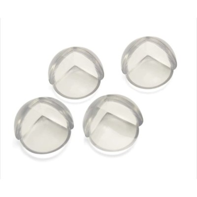 Set 4 bucati protectie colturi, universale, pentru siguranta copiilor, din silicon, rotunde, pentru mese, paturi, dulapuri, transparent foto