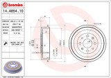 BREMBO 14.A854.10 ESSENTIAL LINE Tambur frana