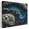 Tablou design creativ pietre scoici albastru crem 1675 Tablou canvas pe panza CU RAMA 60x90 cm