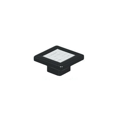 Buton pentru mobila patrat, cu model, X2-81, negru + alb foto