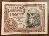 B11 - Bancnota foarte veche - Spania - 1 peseta - 1953