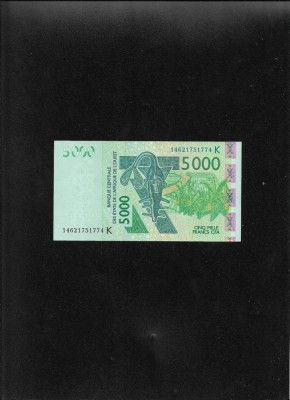 Rar! Statele Africii de Vest 5000 francs CFA BCEAO 2003 seria14621751774 Senegal foto