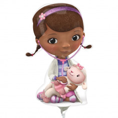 Balon mini figurina Doc Mcstuffins - 23cm, umflat + bat si rozeta, Amscan 27536 foto