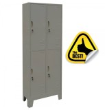 Vestiar metalic Premium cu picioare 4 usi (2x2) 600x500x1920 mm (LxlxH), Neasamblat, PLUS
