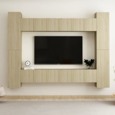 Set de dulapuri TV, 10 piese, stejar sonoma, lemn prelucrat foto