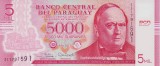 Bancnota Paraguay 5.000 Guaranies 2017 - P234 UNC ( polimer )