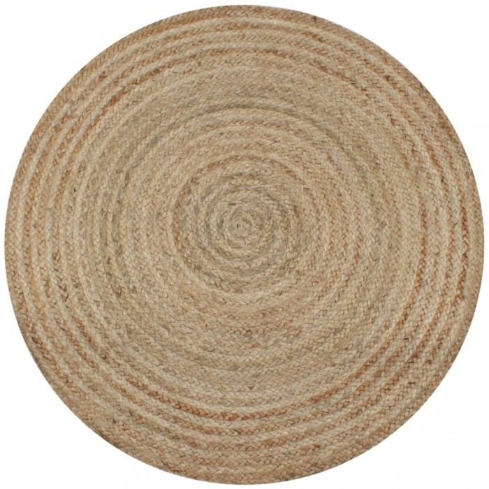 vidaXL Covor din iută &icirc;mpletită, 90 cm, rotund 245336