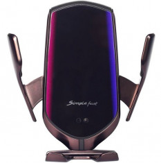 Suport auto cu incarcator wireless iUni R1, functie localizare GPS, micro USB, Fast Charge, Purple foto