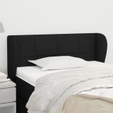 vidaXL Tăblie de pat cu aripioare negru 103x23x78/88 cm textil