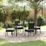 Cumpara ieftin Set de masă pentru grădină 5 pcs Negru Rattan poli