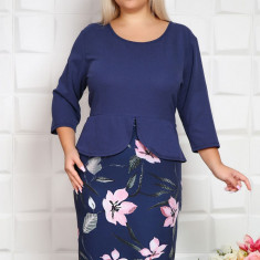 Rochie cu peplum Zena bleumarinMarimea