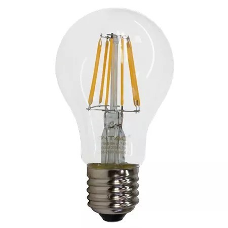 Bec E27 cu filament LED A60 6W 2700K V-TAC