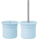 Minikoioi Sip+Snack Set serviciu de masă pentru copii pentru copii Mineral Blue / Powder Grey