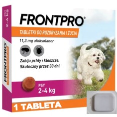 Pastilă purici, căpușe Frontpro c&acirc;ini 2-4 KG, 1 tabletă