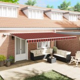 VidaXL Marchiză retractabilă with Manual Portocalie și maro 500 &times; 300 cm