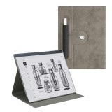 Husa 360 de grade Kwmobile pentru reMarkable 2, Gri deschis, Piele ecologica, KWM000017XI002C