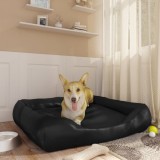 Cumpara ieftin Pat pentru c&acirc;ini, negru, 80x68x23 cm, piele ecologică