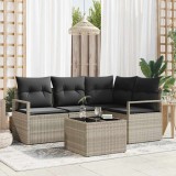 Cumpara ieftin Set de canapele pentru grădină 5 pcs Gri deschis Rattan poli