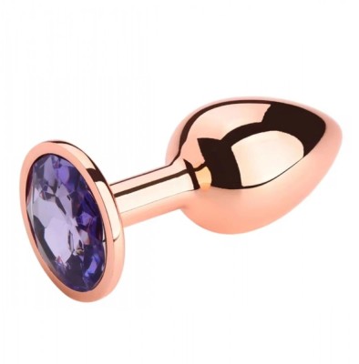 Dop Anal Charm Anal Plug Large, Rose Gold, Piatra Mov Deschis, Passion Labs foto