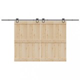 VidaXL Set feronerie pentru uși glisante, negru, 400 cm, oțel