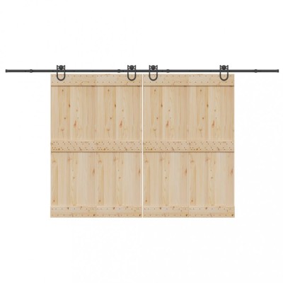 vidaXL Set feronerie pentru uși glisante, negru, 400 cm, oțel foto