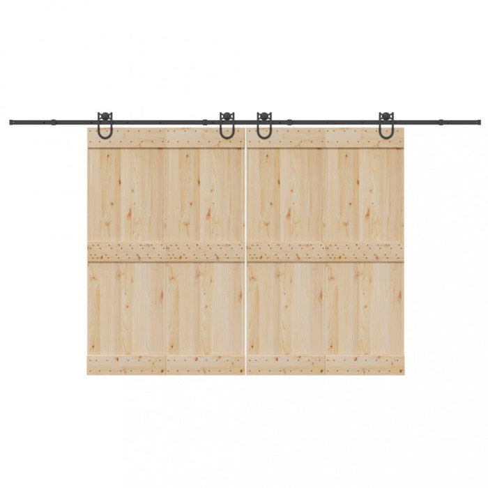 vidaXL Set feronerie pentru uși glisante, negru, 400 cm, oțel