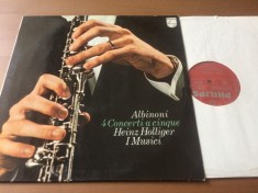 heinz holliger i musici albinoni 4 concerti a cinque disc vinyl lp muzica baroca clasica oboi VG+