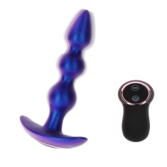 Dop Anal The Bold Buttocks Remote Control 10 Moduri Vibratii Silicon USB Albastru 16 cm