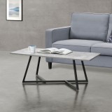 Masuta de cafea Mosta 120x60x45 cm, aspect beton, cadru din otel