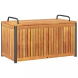 Cumpara ieftin Cutie de perne de exterior 85x45x45/53cm lemn masiv acacia/otel