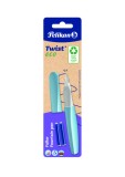 Stilou twist din material reciclat, culori asortate, penita m, blister, Pelikan