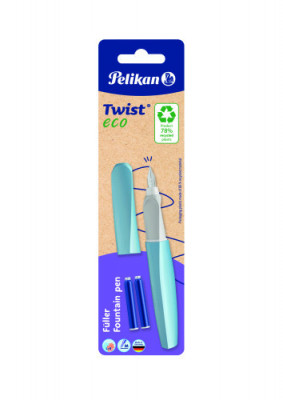 Stilou twist din material reciclat, culori asortate, penita m, blister foto