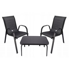 Mobilier de gradina FIESTA - masa dreptunghiulara, 2 fotolii