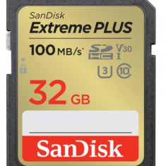 Card de memorie SanDisk Extreme PLUS SDHC, 32GB, UHS-I U3, Clasa 10, V30